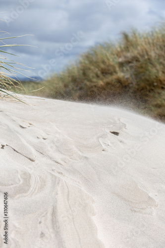 Wind remodelling dunes on Maghera Beach County Donegal Ireland