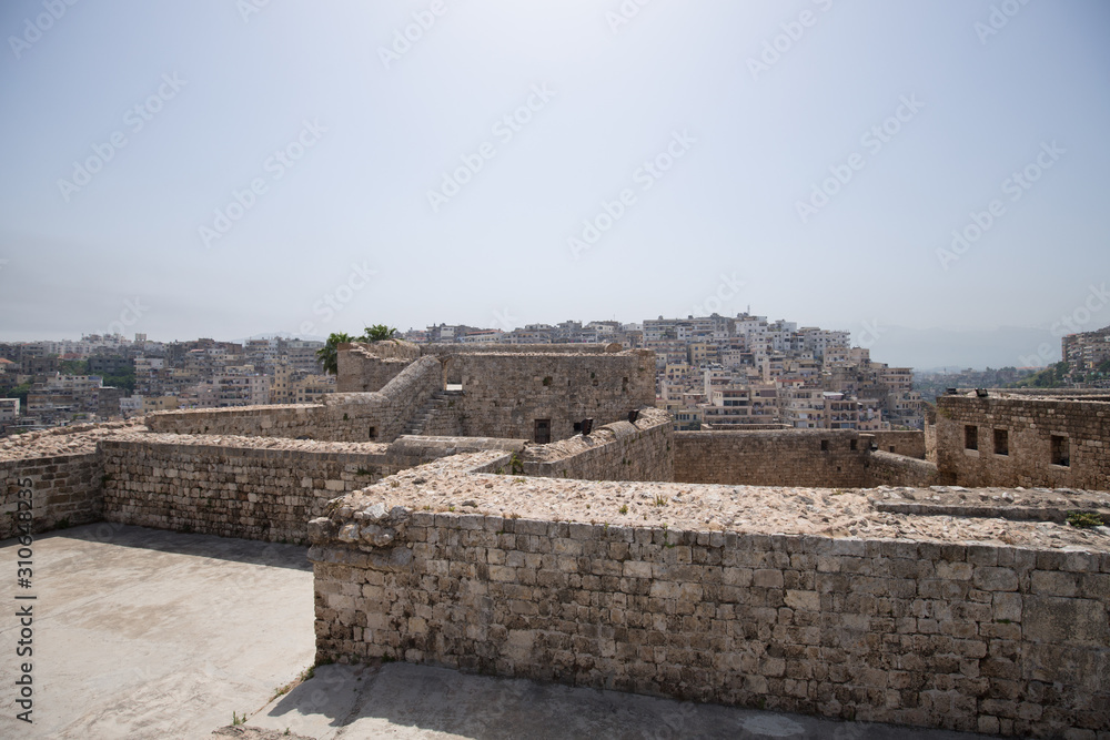 View of the city of Tripoli from the Citadel of Raymond de Saint-Gilles, a crusader fortress. Tripoli, Lebanon - June, 2019
