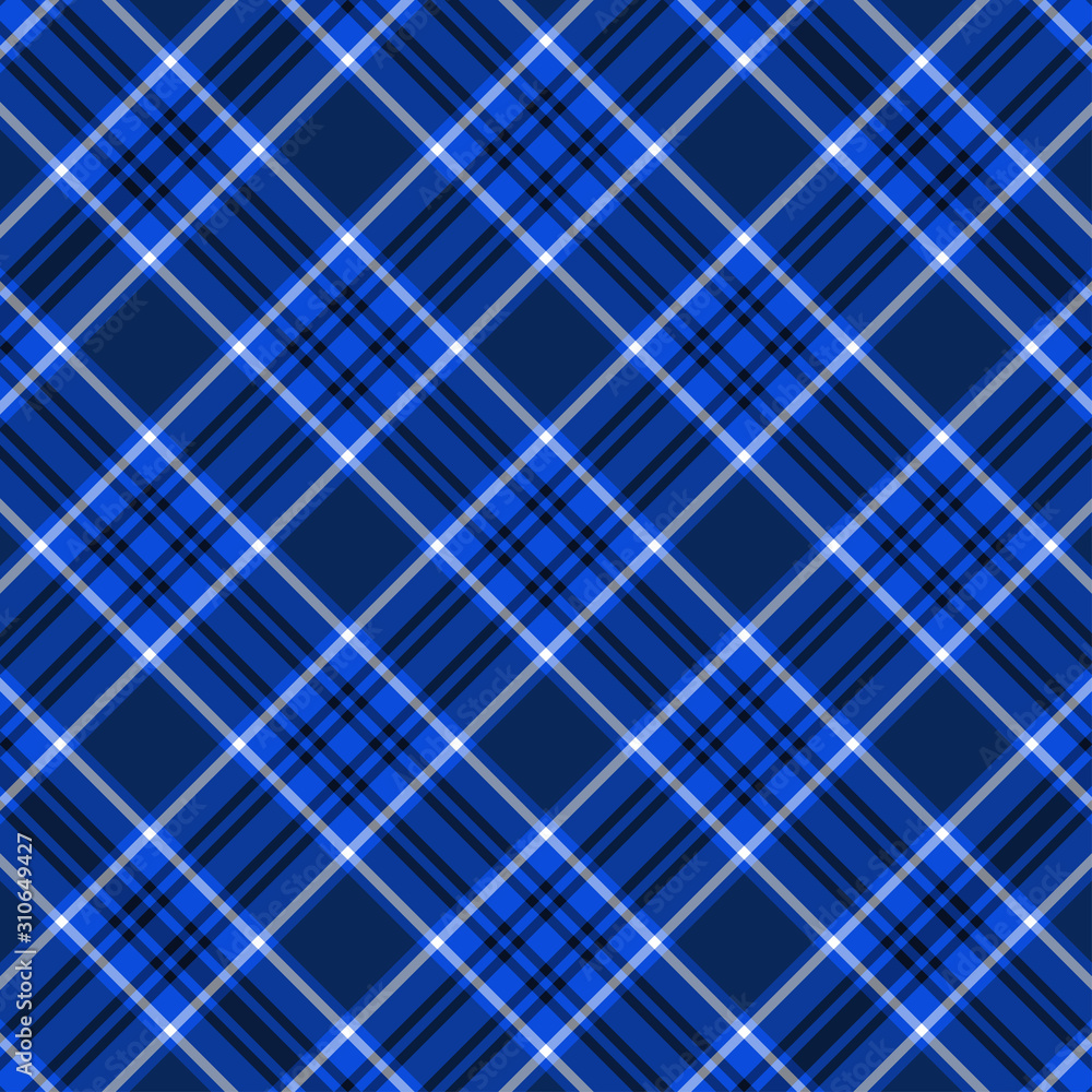 Tartan plaid blue and white seamless checkered vector pattern. Tartan plaid blue and white seamless checkered vector pattern.