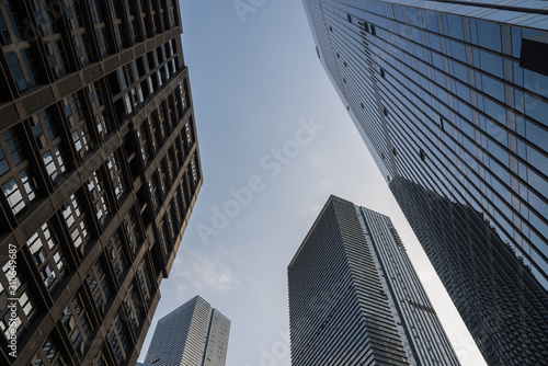 City business center area skyscrapers landscape