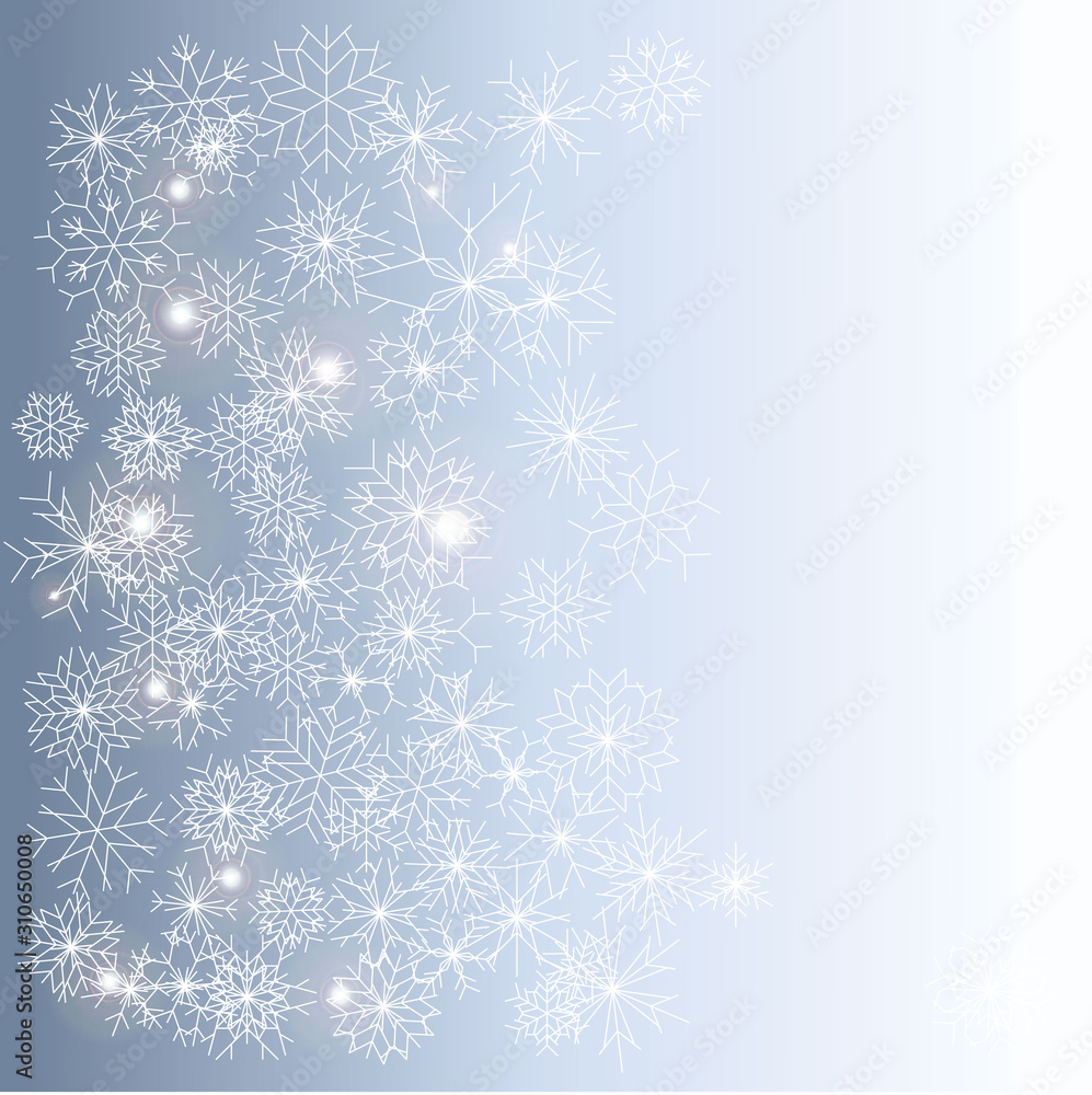 Aqua Blue Silver and White Gradient Large and Small Snowflakes with a  Glittery Snow Background · Creative Fabrica