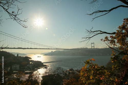 Fatih Sultan Mehmet Bridge At Bosphorus  Istanbul  Turkey