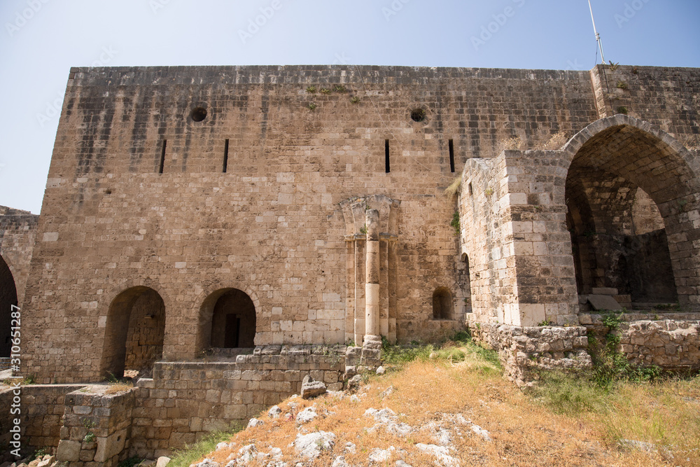 The interior of the Citadel of Raymond de Saint-Gilles, a crusader fortress. Tripoli, Lebanon - June, 2019