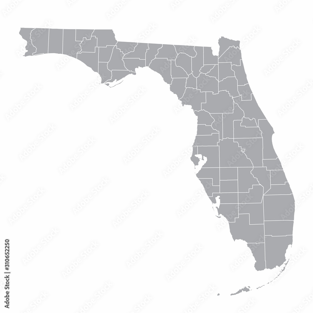Florida counties map <span>plik: #310652250 | autor: luisrftc</span>