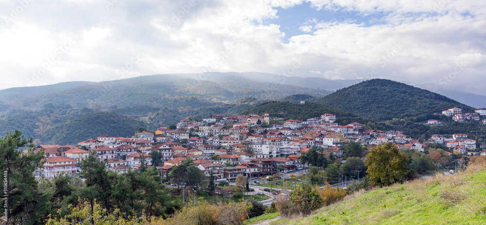 View of Neos Panteleimonas village, Pieria, Greece.