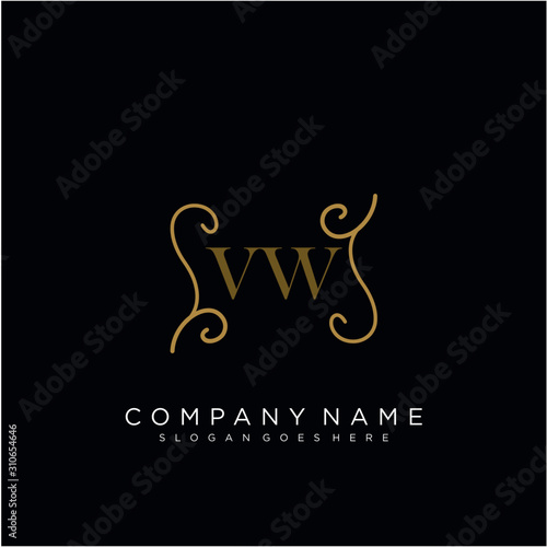 Initial letter logo luxury vector mark  gold color elegant classical