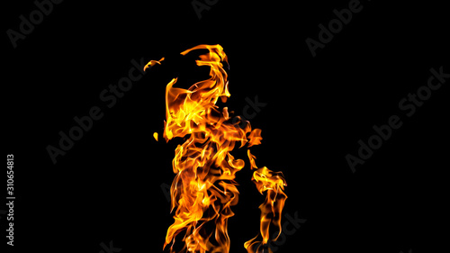 Fire flames on black background. fire on black background isolated. fire patterns