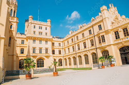 Castle Lednice historic architecture in Lednice, Czech Republic