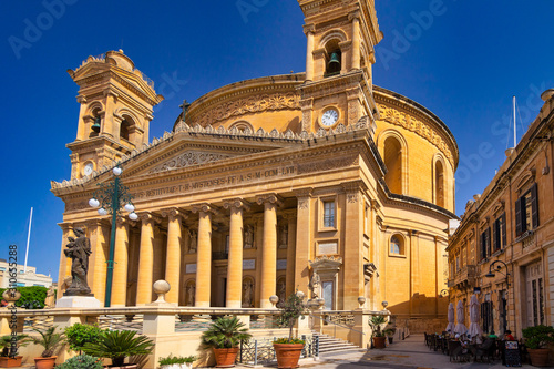 View of the Rotunda of Mosta, also known as The Mosta Dome, the Malta island, Europe.
