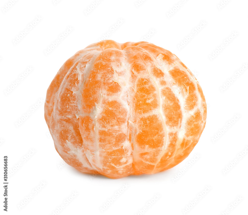 Peeled fresh juicy tangerine isolated on white Peeled fresh juicy tangerine isolated on white