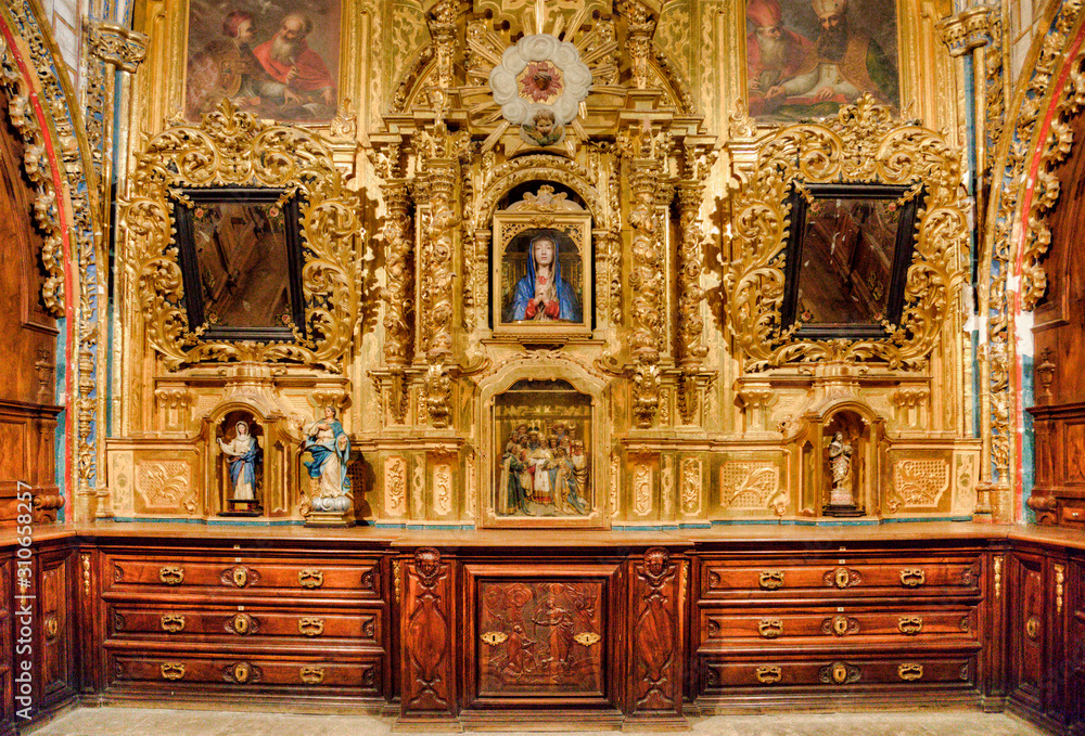 Vue partielle de la sacristie de la cathédrale de Cuenca, Espagne