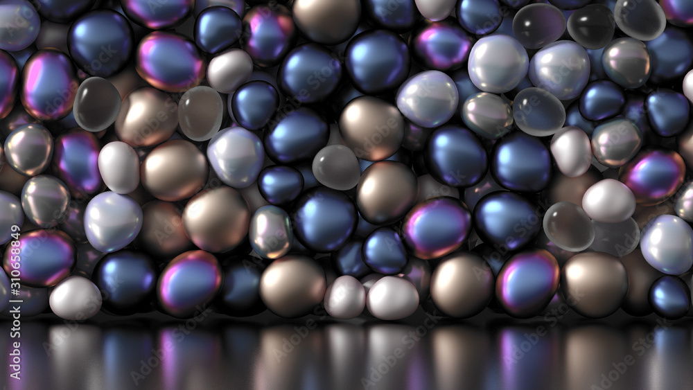 Beautiful background with beads, particles and simulation. 3d illustration, 3d rendering. Beautiful background with beads, particles and simulation. 3d illustration, 3d rendering.