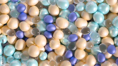 Beautiful background with beads  particles and simulation. 3d illustration  3d rendering.