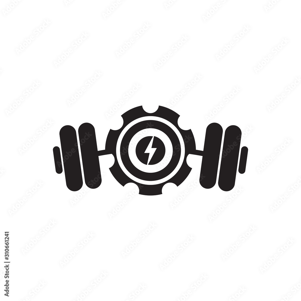 Fitness and gym logo design with using barbel icon vector template Fitness and gym logo design with using barbel icon vector template