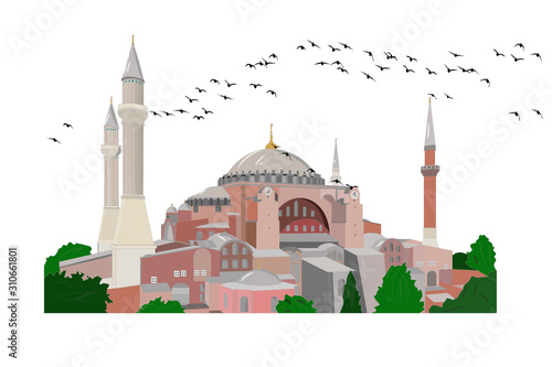The Hagia Sophia, one of the historical architectural wonders that still remains standing. Istanbul Turkey.