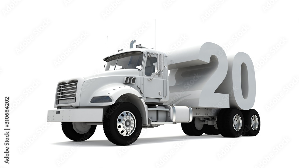 3D illustration of truck with number 20 3D illustration of truck with number 20