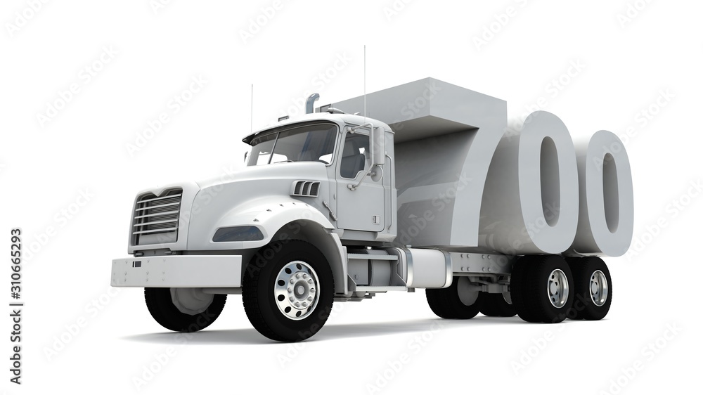 3D illustration of truck with number 700