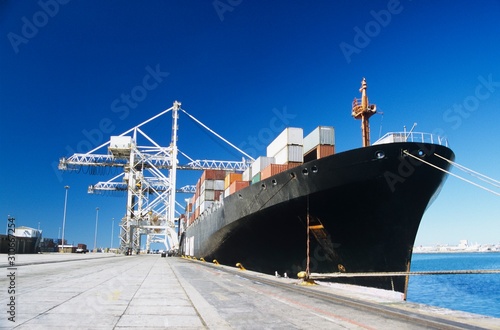Obraz na plátně Container ship in docks