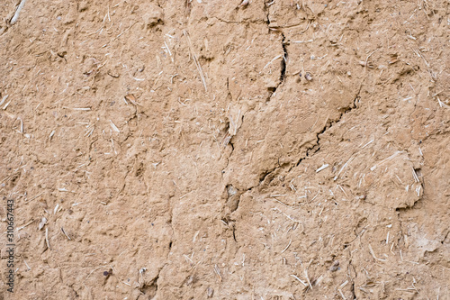 texture of clay wall from clay house