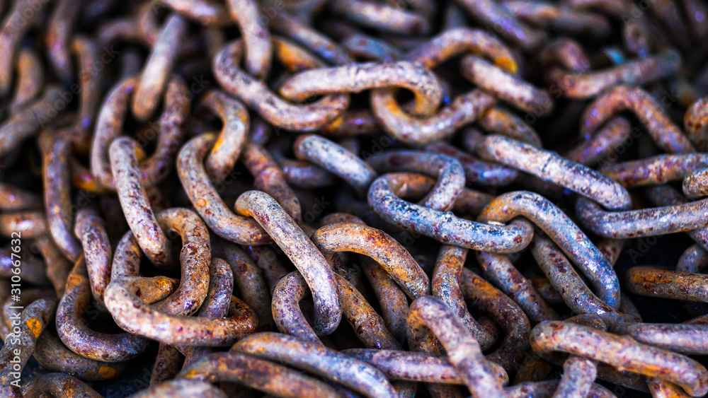 A rusty old chain used to make a background image A rusty old chain used to make a background image