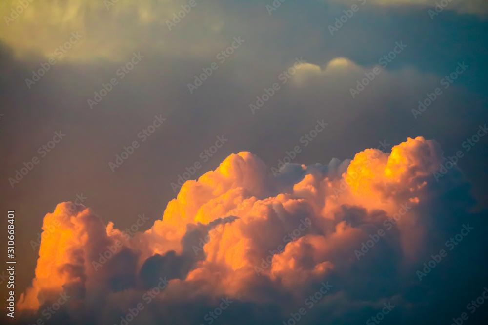 sunset and cloud in dark sky soft cloud