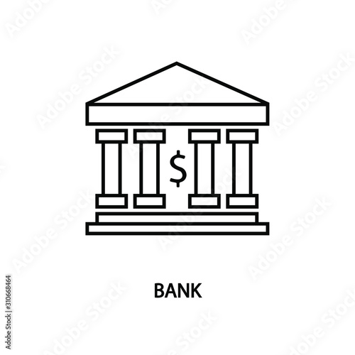 Bank, online line vector icon.