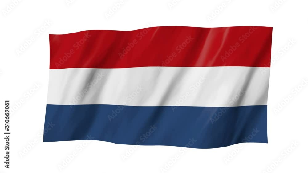 The Dutch flag in 3d, waving in the wind, on white background. The Dutch flag in 3d, waving in the wind, on white background.