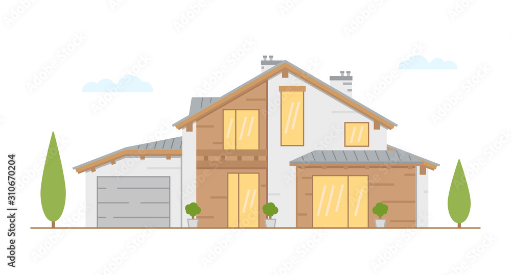 Beautiful modern house vector illustration