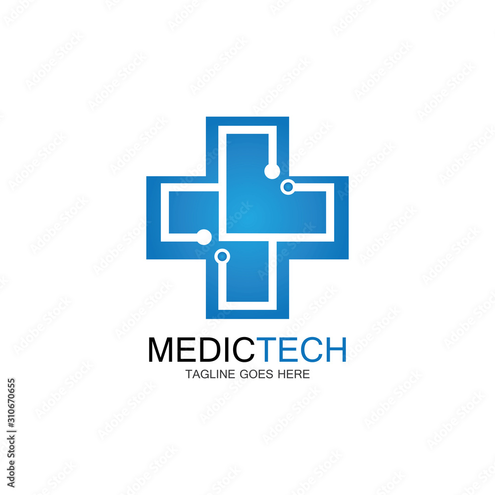 Medical technology logo design vector Medical technology logo design vector