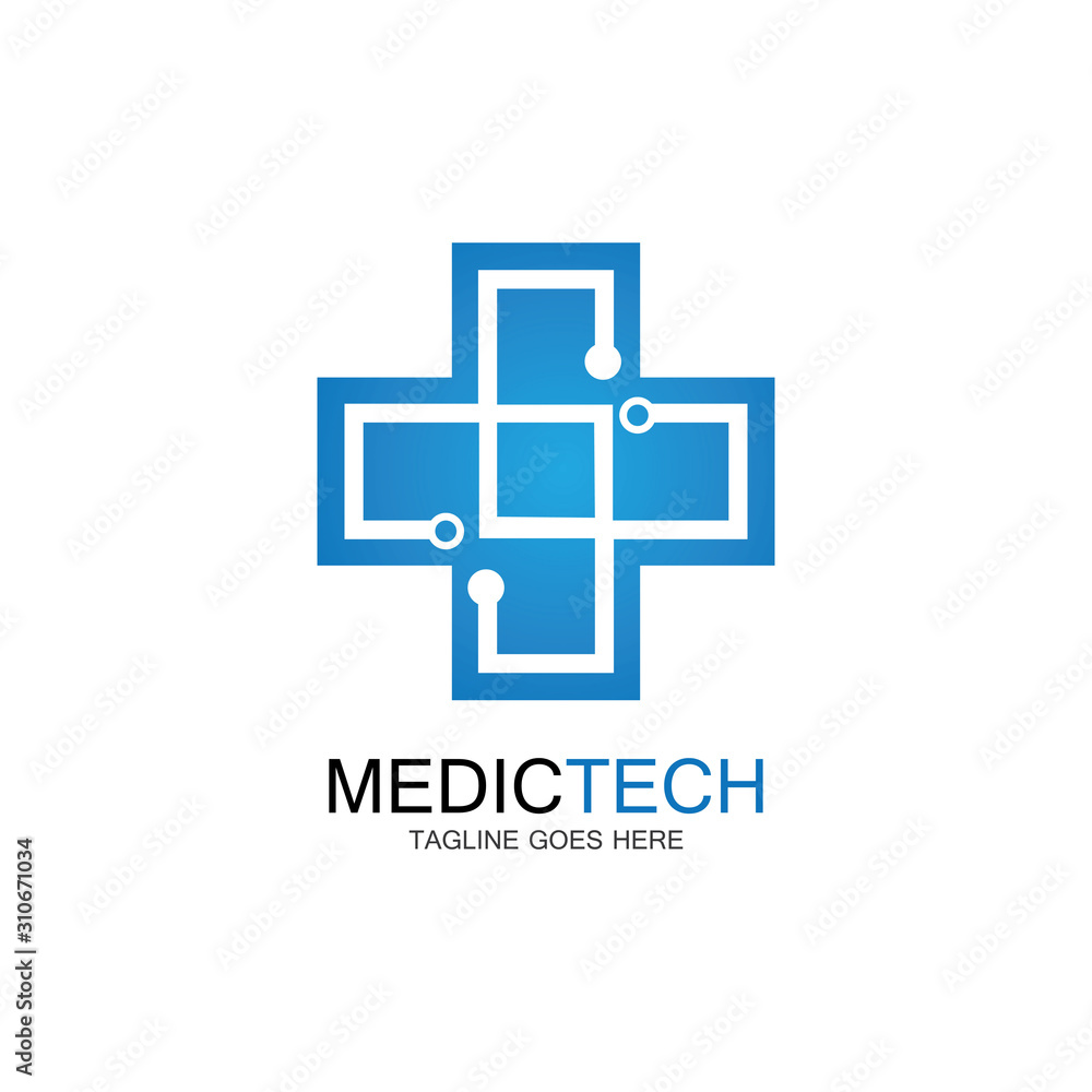 Medical technology logo design vector Medical technology logo design vector