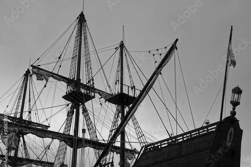 galleon in the port of malaga andalusia spain photo