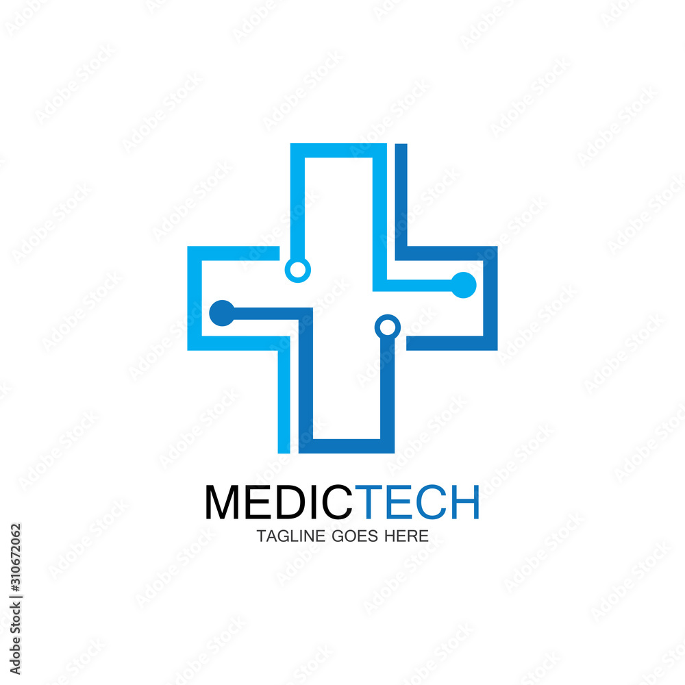Medical technology logo design vector Medical technology logo design vector