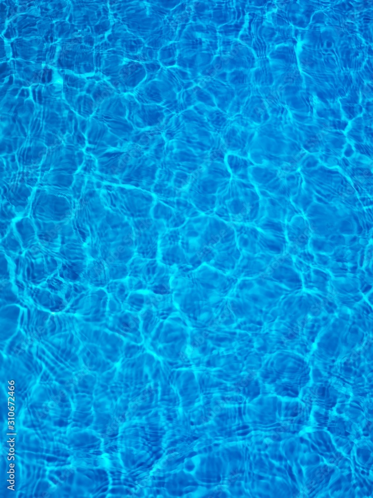 Blue water in swimming pool view from above (full frame) - obrazy, fototapety, plakaty 