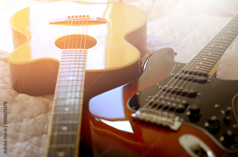 Fototapeta premium Electric guitar macro abstract