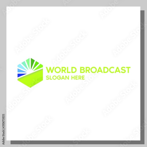 world broadcast logo, can be used for website and company logos © VECTORICONTYPE