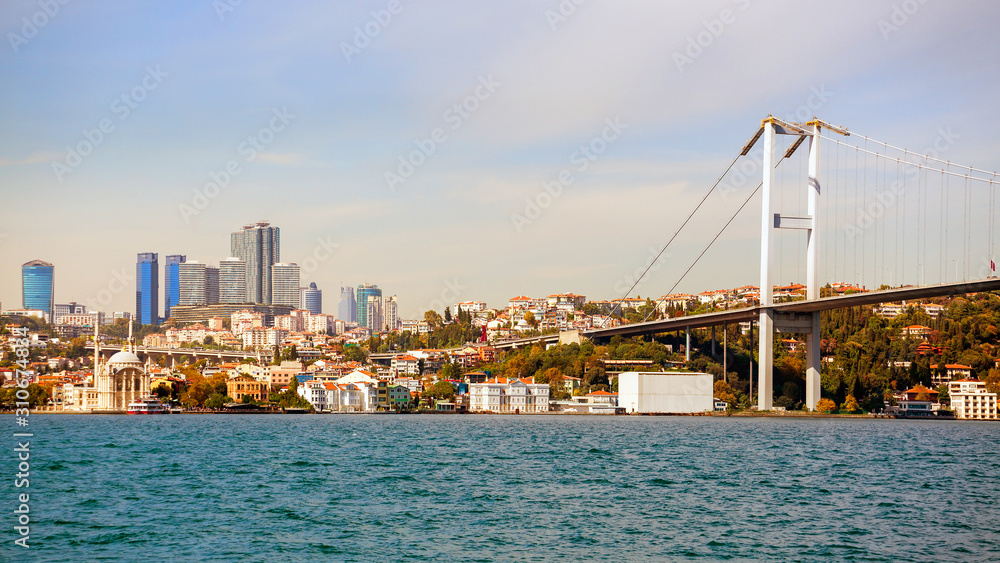A beautiful view of the modern district of Istanbul