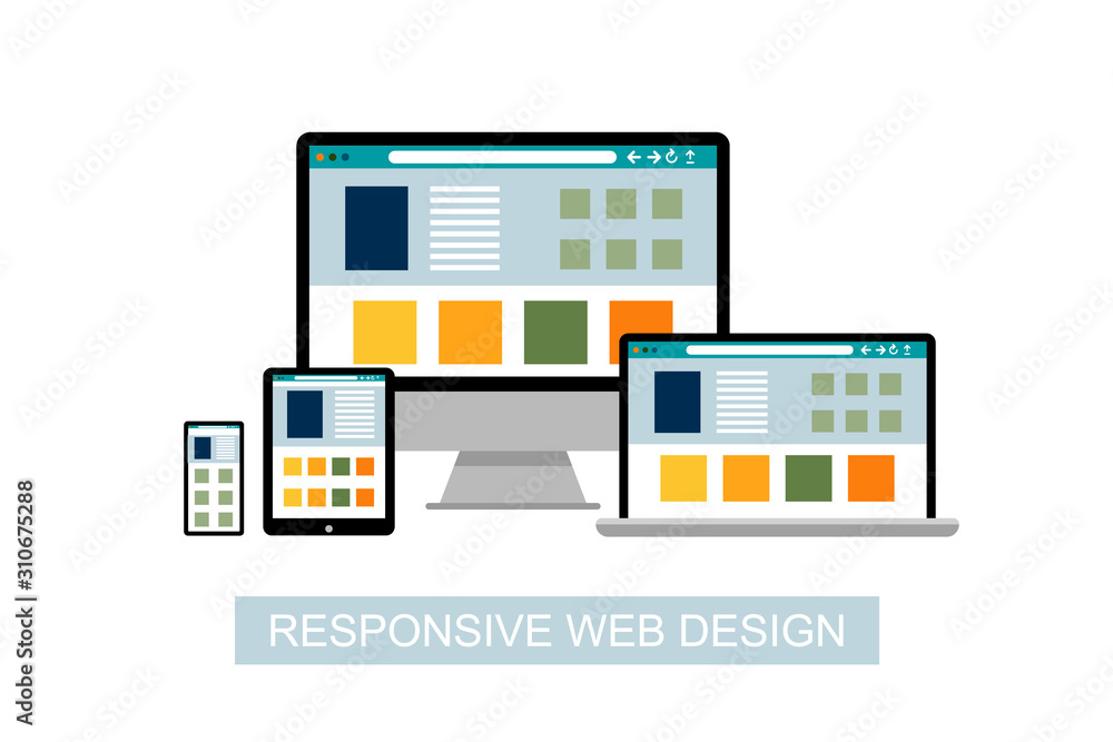 Awesome responsive web design. vector