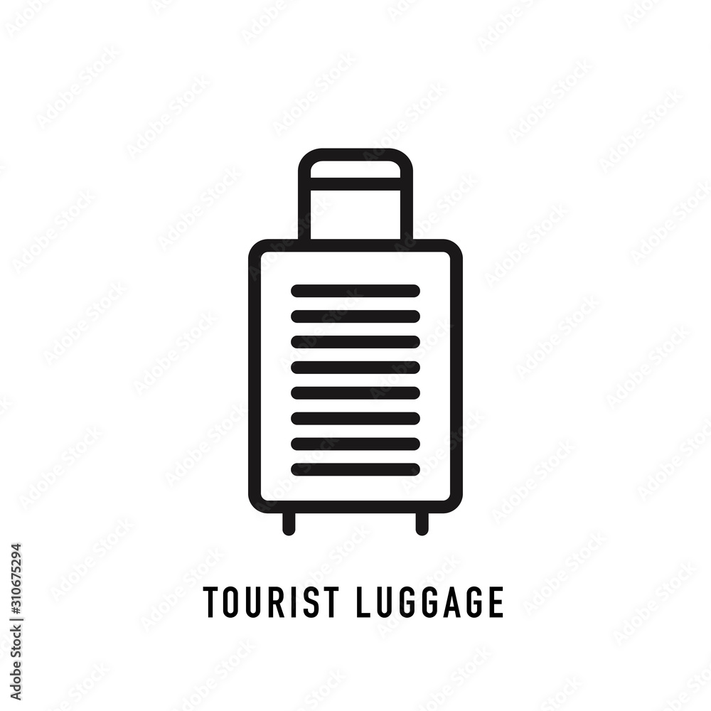 Tourist luggage in line style. Vector sign Tourist luggage in line style. Vector sign
