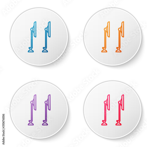 Color line Windscreen wiper icon isolated on white background. Set icons in circle buttons. Vector Illustration