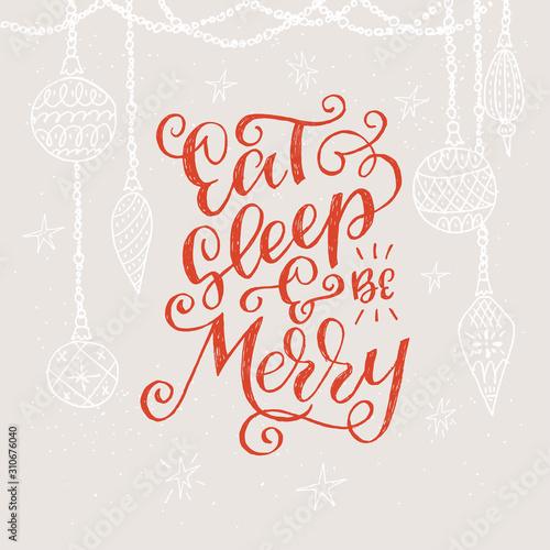 Eat, sleep and be merry holiday card