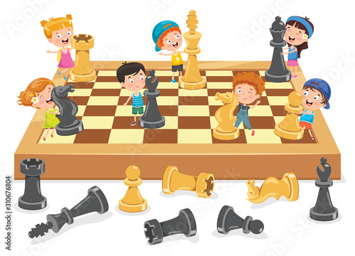 Cartoon Character Playing Chess Game