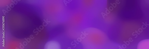 blurred bokeh horizontal background with indigo, moderate violet and dark orchid colors space for text or image