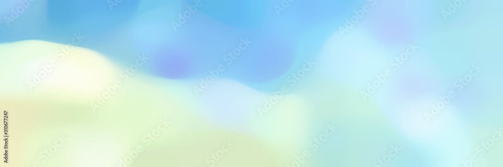 blurred horizontal background with pale turquoise, sky blue and baby blue colors and free text space