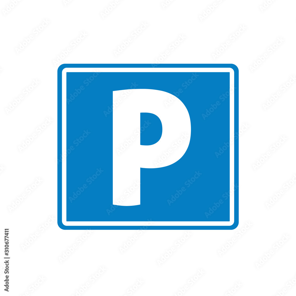Parking road sign vector icon flat cartoon square modern design isolated Parking road sign vector icon flat cartoon square modern design isolated