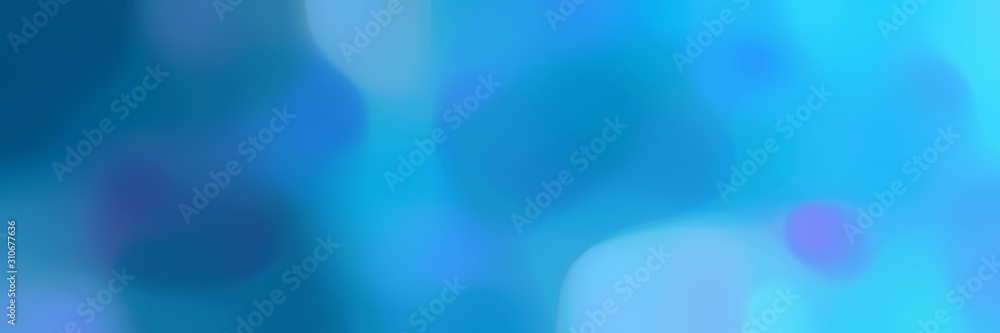 soft blurred horizontal background with dodger blue, teal and corn flower blue colors space for text or image