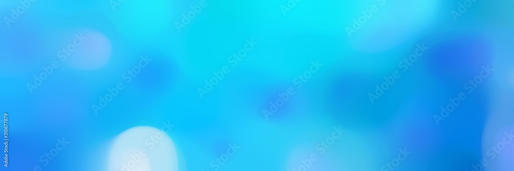 Fototapeta blurred horizontal background with deep sky blue, dodger blue and pale turquoise colors and space for text or image