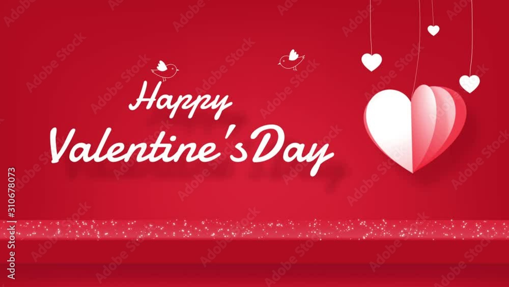 Happy Valentine's Day script lettering inscription Greeting Card. Modern calligraphy for Valentine's Day. Abstract background with Heart string, Birds lovers and particle. Happy Valentine's Day script lettering inscription Greeting Card. Modern calligraphy for Valentine's Day. Abstract background with Heart string, Birds lovers and particle.