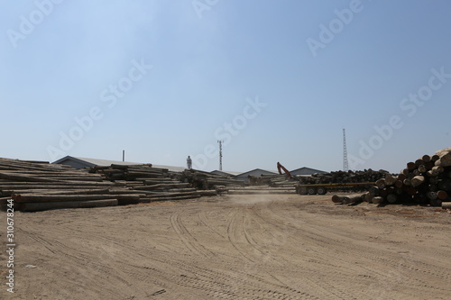 Bangkirai at timberyard indonesian sawmill