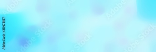 blurred horizontal background with pale turquoise, turquoise and light sky blue colors and space for text or image