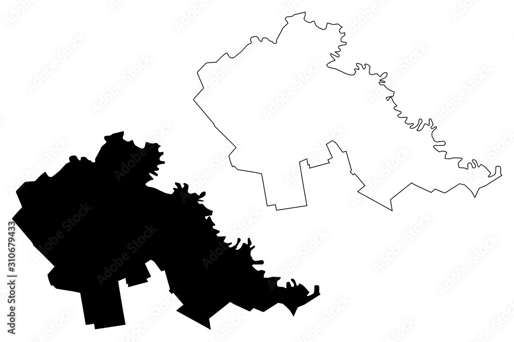 Stefan Voda District (Republic of Moldova, Administrative divisions of Moldova) map vector illustration, scribble sketch Stefan Voda map